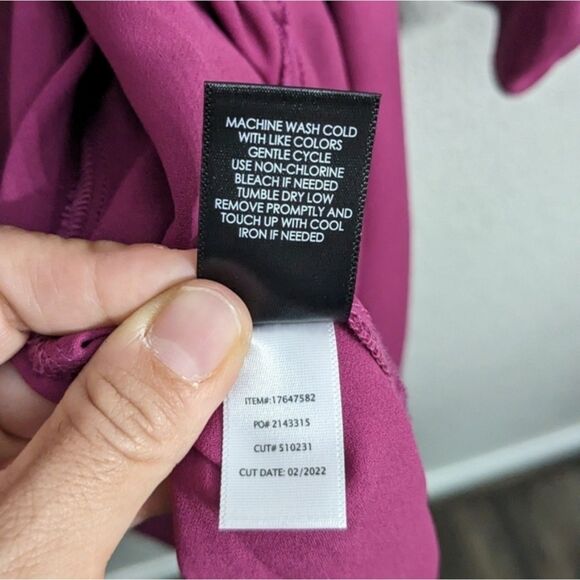 Torrid Lightweight Chiffon Drape Trench Coat Fuchsia 3/4 Sleeve Pockets Plus 5X - Picture 9 of 11